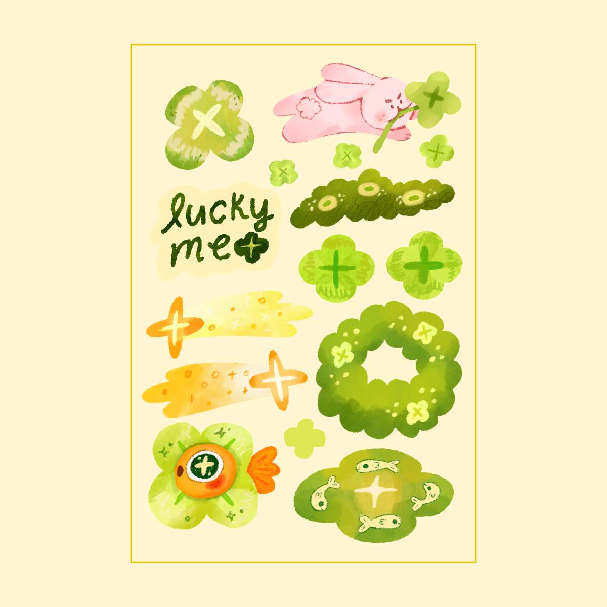 Lucky Me Washi Sticker Sheet