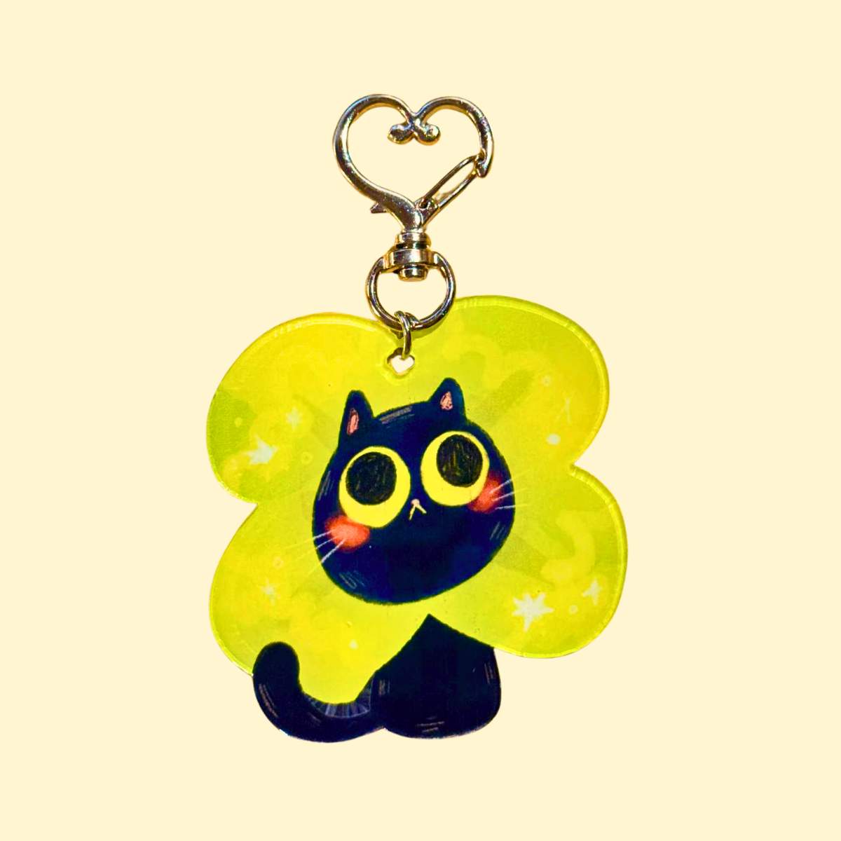 Clover Cat Acrylic Keychain