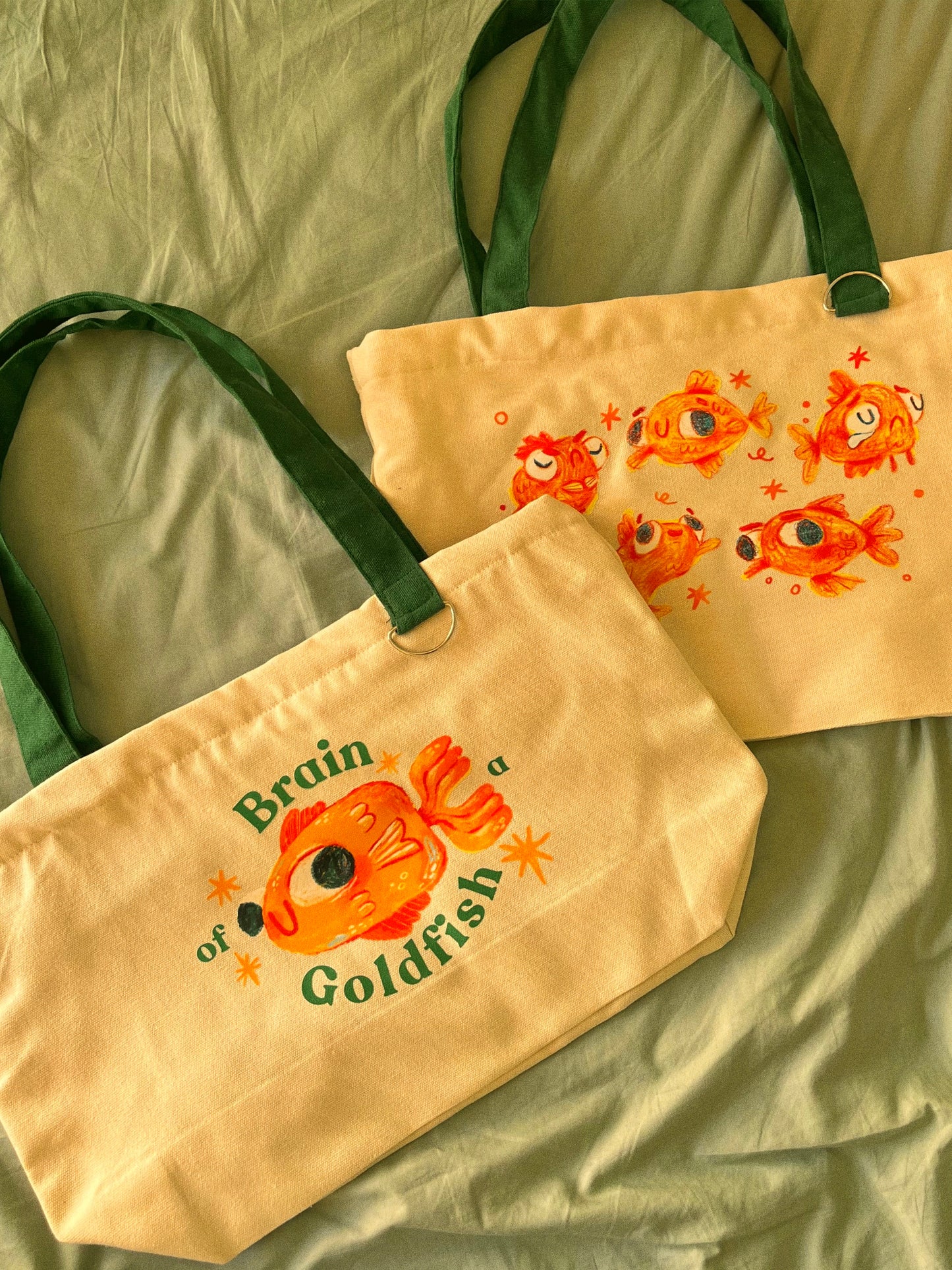 Brian Goldfish Tote Bags