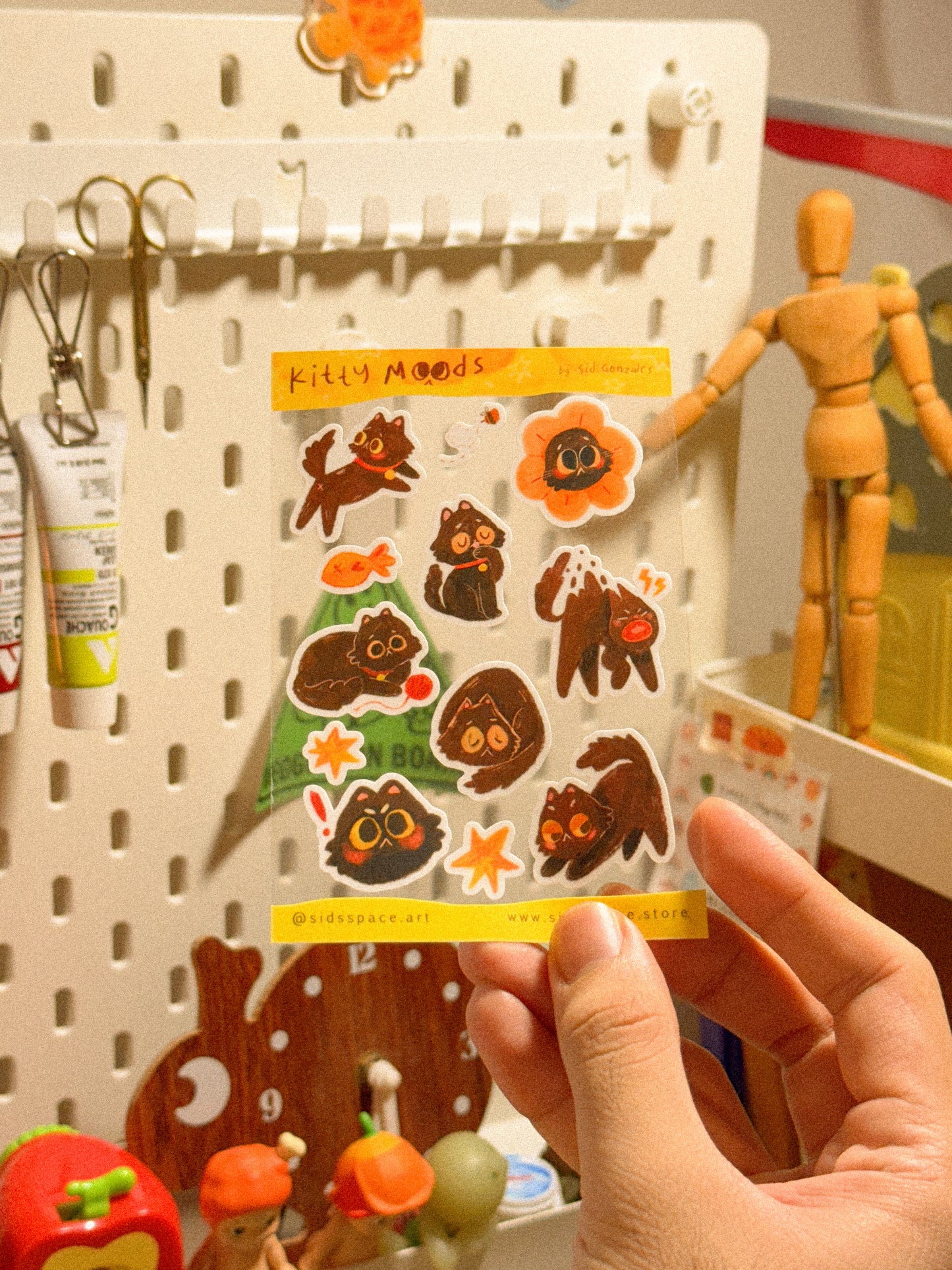Kitty Moods Waterproof Journaling Sticker Sheets