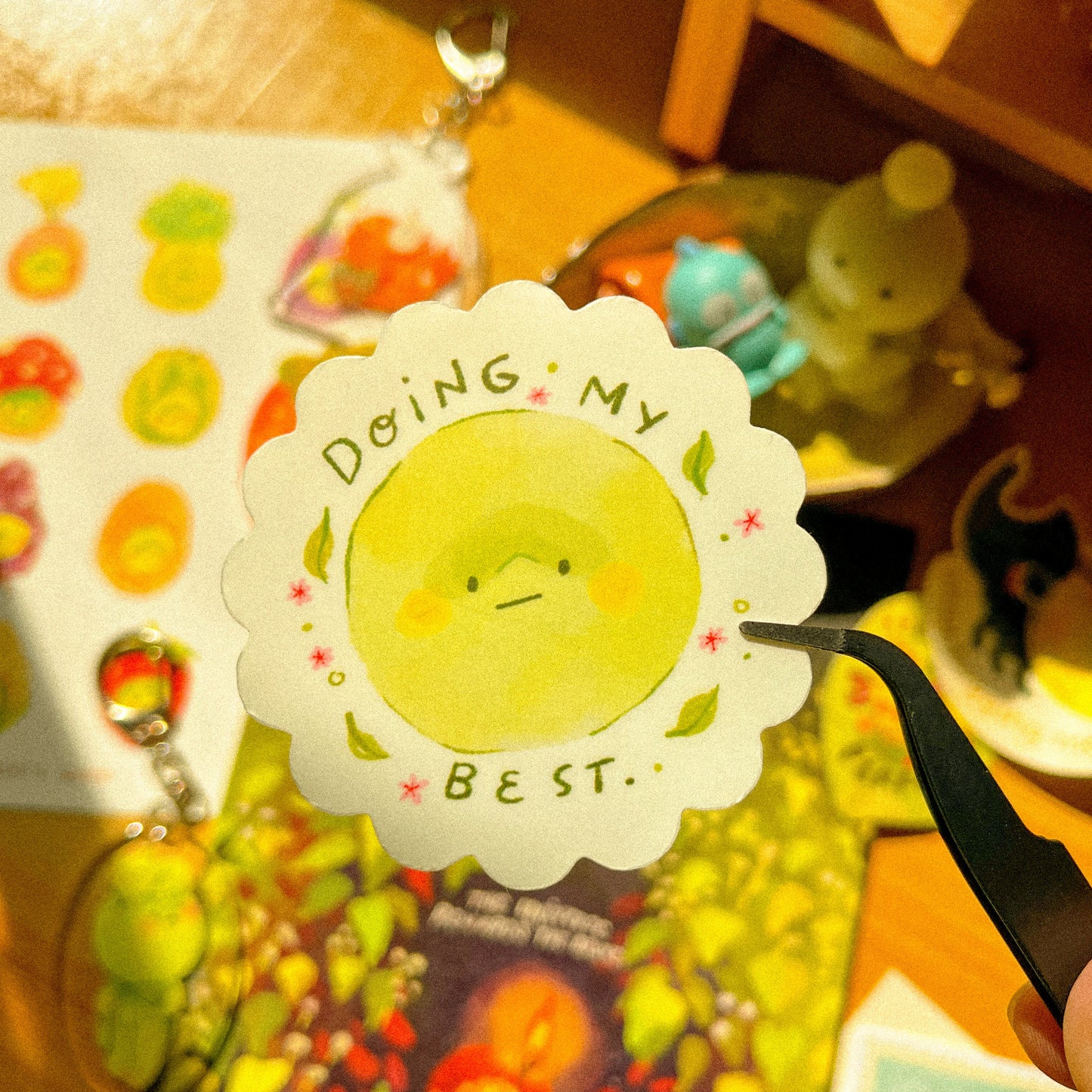 Doing my Best Smiski Waterproof Vinyl Sticker