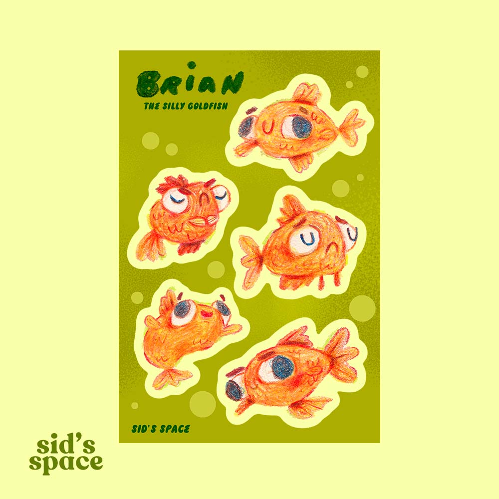 Brian the Silly Goldfish Sticker Sheet