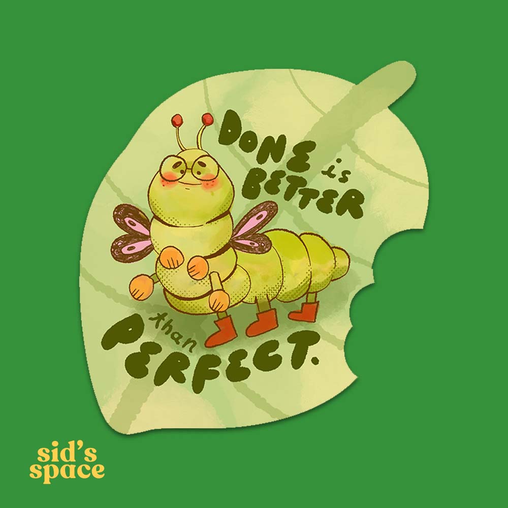 Done is Better Than perfect Leaf Waterproof Vinyl Sticker