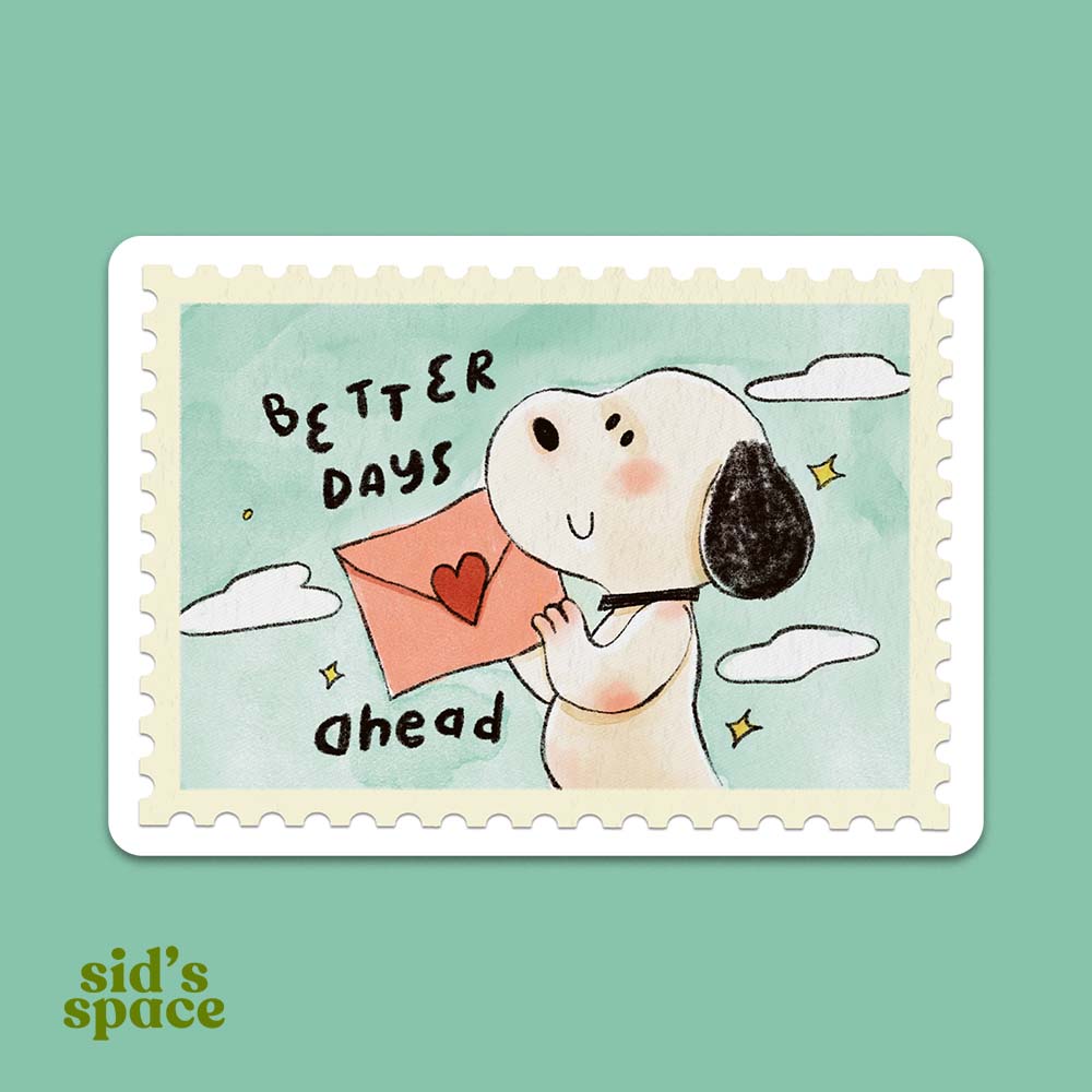 Better Days Ahead Snoopy-Inspired Waterproof Sticker