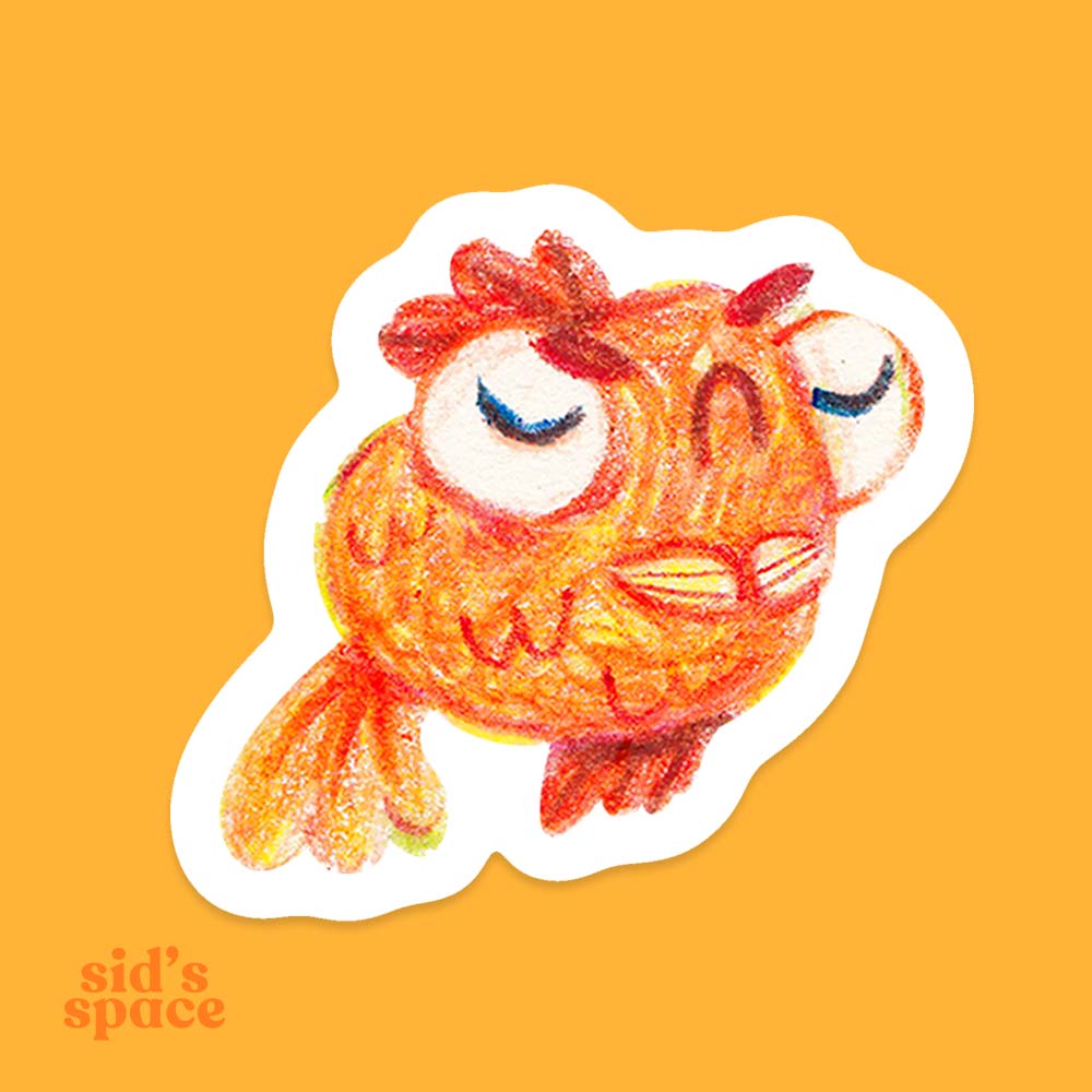 Grumpy Goldfish Waterproof Sticker