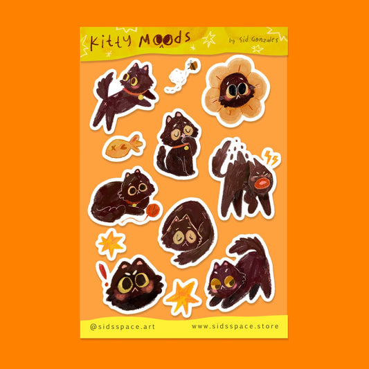 Kitty Moods Waterproof Journaling Sticker Sheets