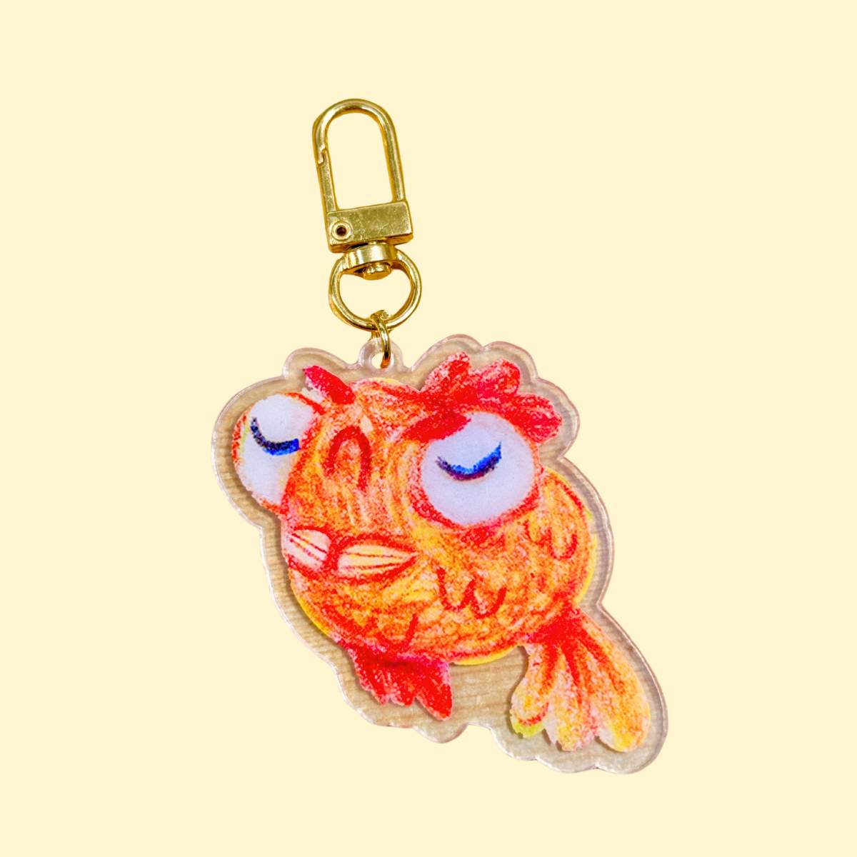 Grumpy Goldfish Acrylic Keychain