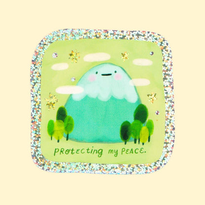 Protecting my peace Mountain Sparkly Sticker