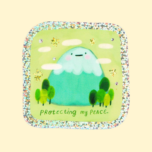 Protecting my peace Mountain Sparkly Sticker