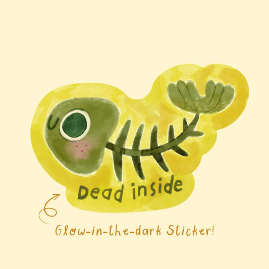 Dead Inside Glow-in-the-dark Sticker