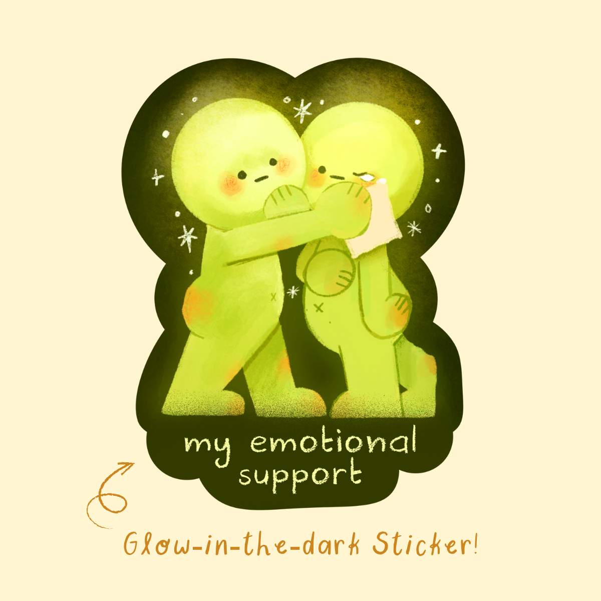 Smiski Emotional Support Glow-in-the-dark Sticker