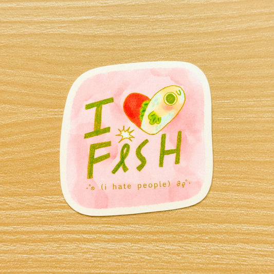 I Luv Fish Waterproof Vinyl Sticker