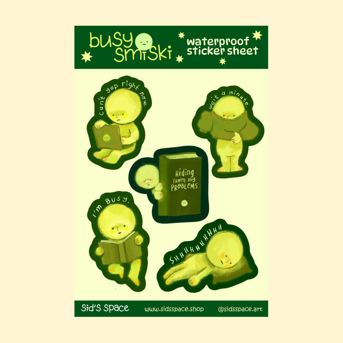 Busy Smiski Sticker Sheet