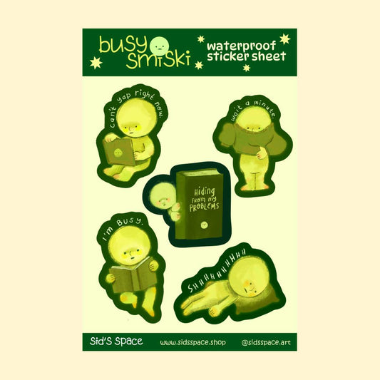 Busy Smiski Sticker Sheet