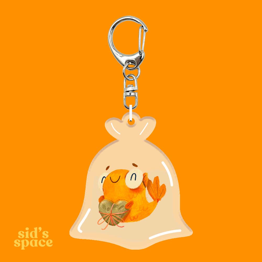 Brian the Goldfish in Bag Acrylic Keychain