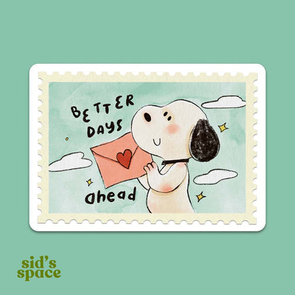 Better Days Ahead Snoopy-Inspired Waterproof Sticker